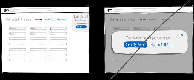 Nhắc nhở nhẹ nhàng thay vì sử dụng cửa sổ trạng thái