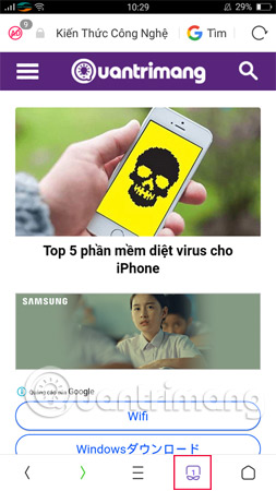 Chọn biểu tượng như trong hình 