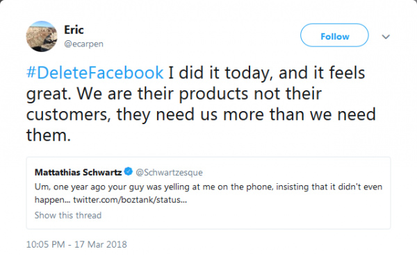 Hashtag #DeleteFacebook đang tràn ngập các mạng xã hội
