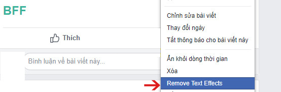 Chuyển chữ BFF từ màu xanh sang đen