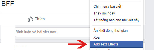 Chuyển chữ BFF từ màu đen sang màu xanh