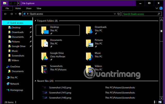 Thiết lập theme có độ tương phản cao cho File Explorer