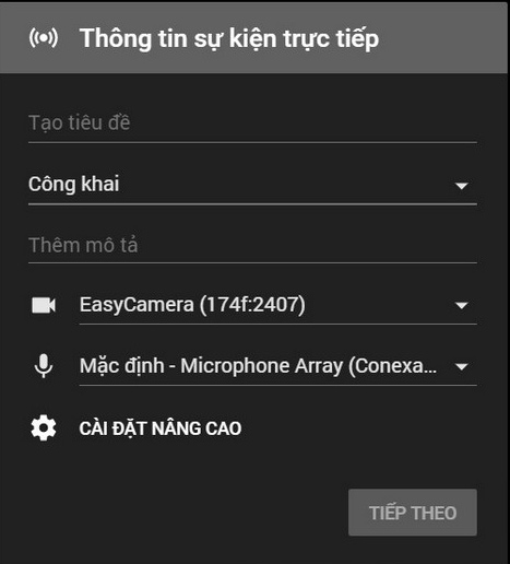 Cài đặt nâng cao