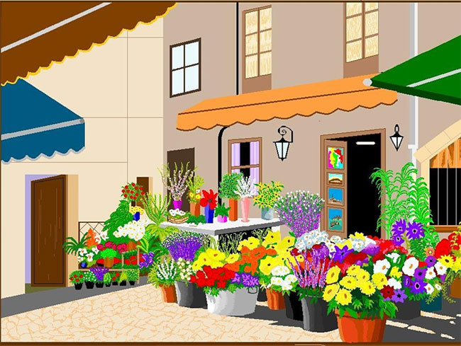 Bức ảnh tuyệt đẹp do chính bà vẽ bằng chương trình Paint trên Microsoft