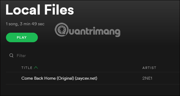Nhạc trong mục Downloads