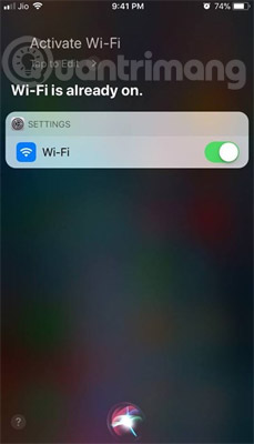 Bật/Tắt Wifi bằng Siri