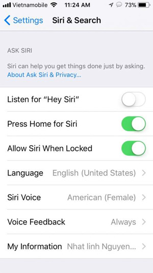 Vô hiệu hóa quyền truy cập Siri trên màn hình khóa