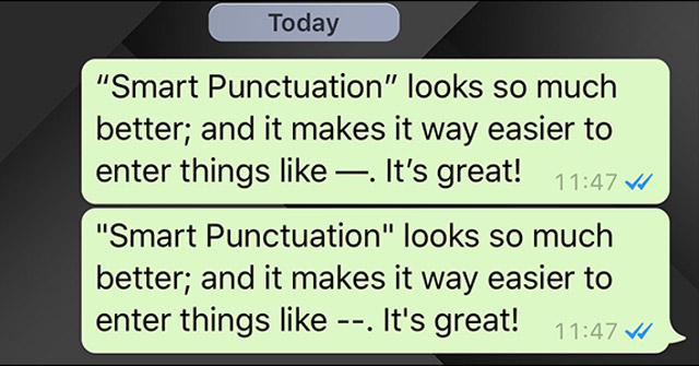 Tính năng của Smart Punctuation