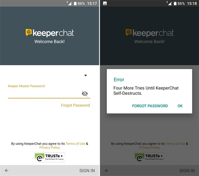 Giao diện của Keeper Chat
