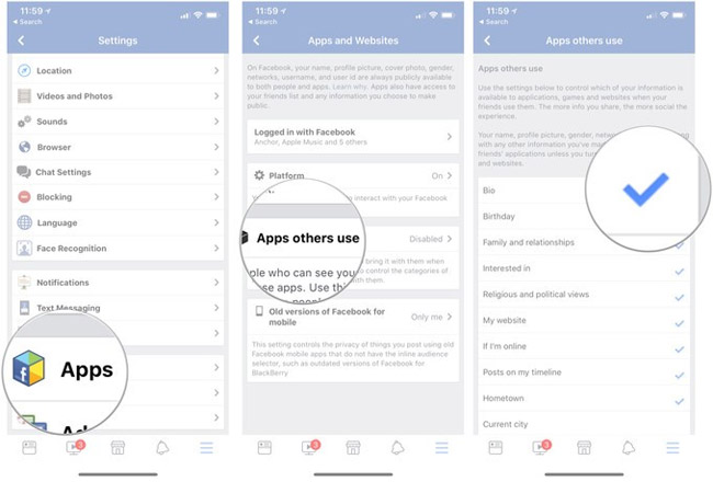 Truy cập vào cài đặt của Facebook