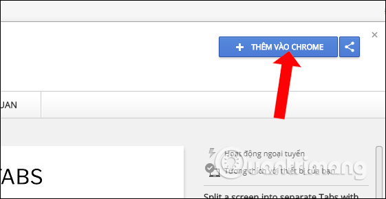 Cài đặt tiện ích Split Tabs