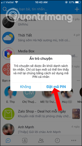 Đặt mã pin 