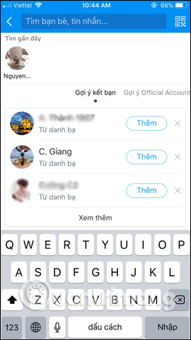 Tìm kiếm tên tài khoản Zalo