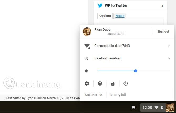 Click vào thành tác vụ để xuất hiện tài khoản đăng nhập
