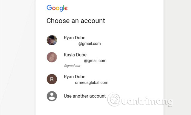 Nhấn vào Use another account
