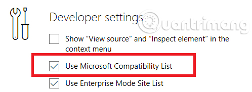 Vô hiệu hóa danh sách tương thích của Microsoft
