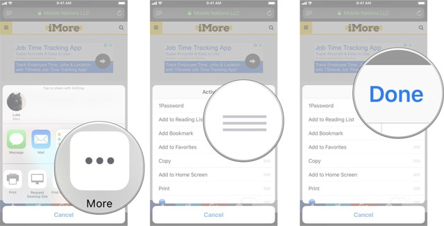 Nhấn Done khi hoàn tất các sắp xếp