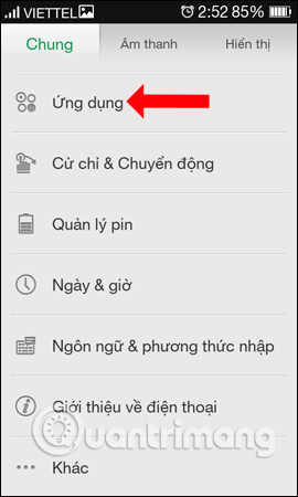 Cài đặt trên Android 