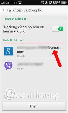 Chọn tài khoản Google