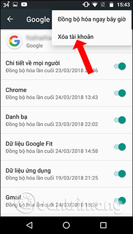 Thoát tài khoản Google