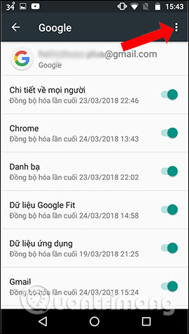 Tùy chọn tài khoản Google