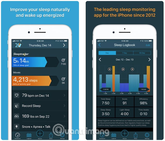 Ứng dụng Sleeptracker 24/7