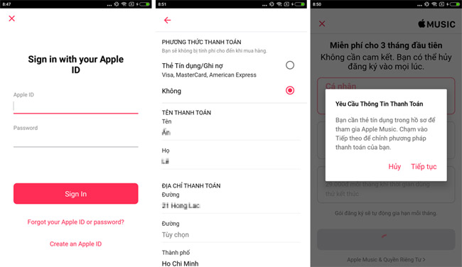 Chọn phương thức thanh toán