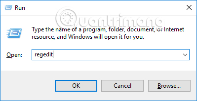 Nhập regedit 