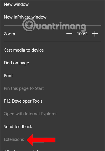 Làm mờ mục Extension