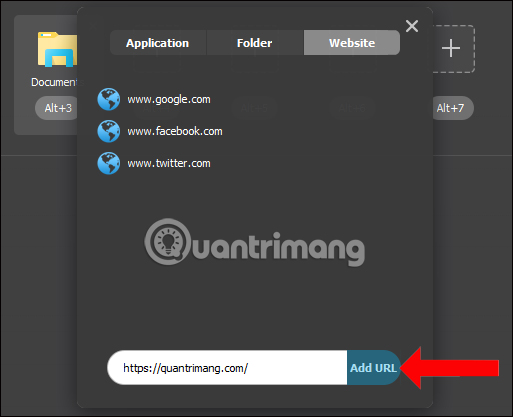 Nhập URL trang web