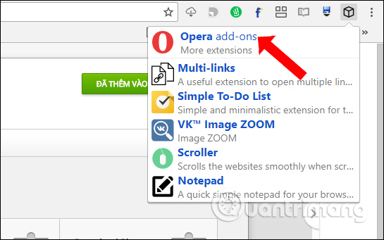 Tiện ích trên Opera
