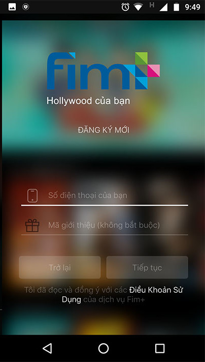 Nhập số điện thoại để đăng ký