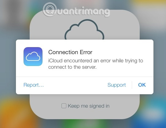 Không thể kết nối với  iCloud