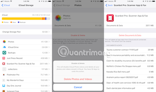 Vượt quá giới hạn lưu trữ iCloud