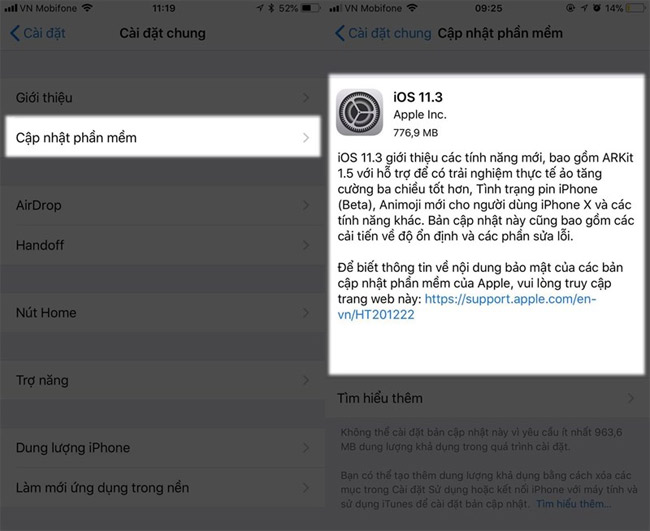 Làm thế nào để update iOS 11.3?