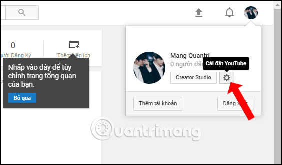Nhấn chọn Settings