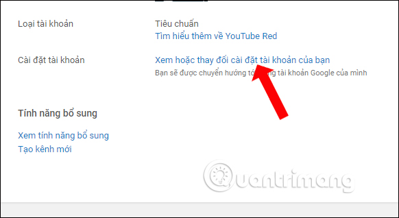 Cài đặt tài khoản Youtube