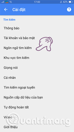 Chọn Ngôn ngữ tìm kiếm