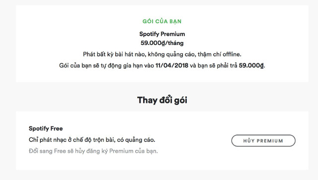 Nhấn huỷ Premium là xong