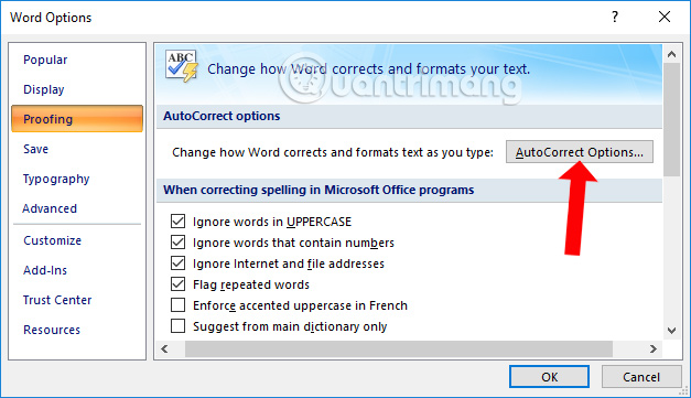 Tính năng AutoCorrect