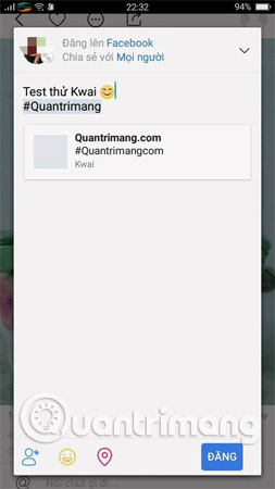 Bạn cũng có thể chia sẻ lên Facebook dễ dàng