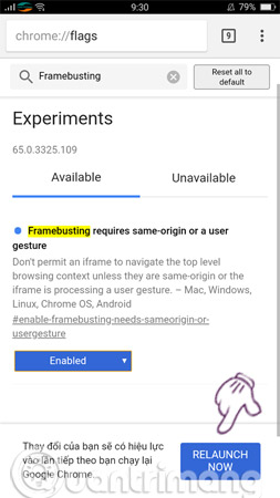 Nhấp vào Relaunch Now