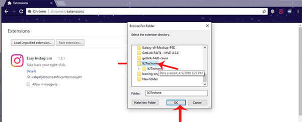 Thêm tiện ích Learning English In Facebook Extension đã tải về vào trình duyệt