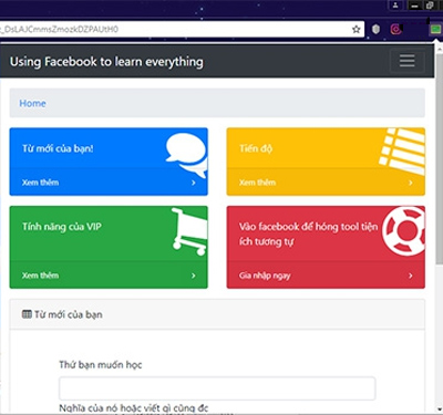 Thêm tiện ích Learning English In Facebook Extension đã tải về vào trình duyệt