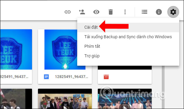 Truy cập Cài đặt Google Drive