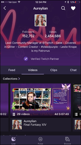 Giao diện Twitch nền tối