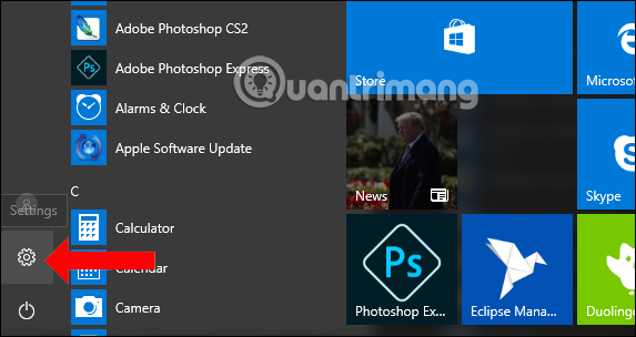 Nhấn chọn Settings