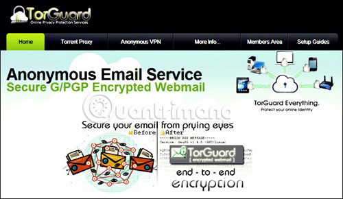 Dịch vụ email ẩn danh Anonymous Email – TorGuard