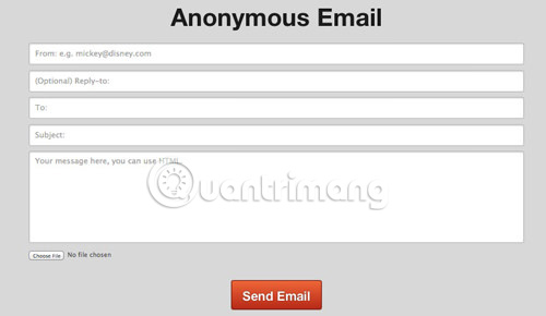 Dịch vụ email nặc danh AnonymousEmail.me
