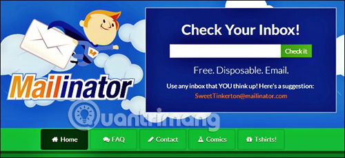 dịch vụ email nặc danh Mailinator